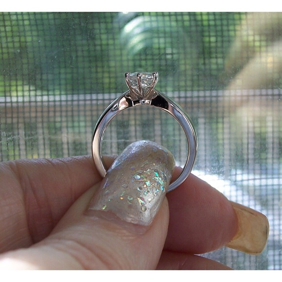 925 STERLING SILVER Marquise Cut Solitaire Ring Clear Cubic Zirconia - Picture 8 of 16